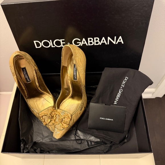 Dolce & Gabbana high heel pumps in Gold, Size 36.5 - Picture 9 of 9